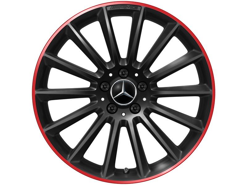 AMG-multispaaksvelg, 48,3 cm (19 inch), velgrand rood gelakt, A-Klasse, 235/35 R19/, zwart, A17740119009Y31