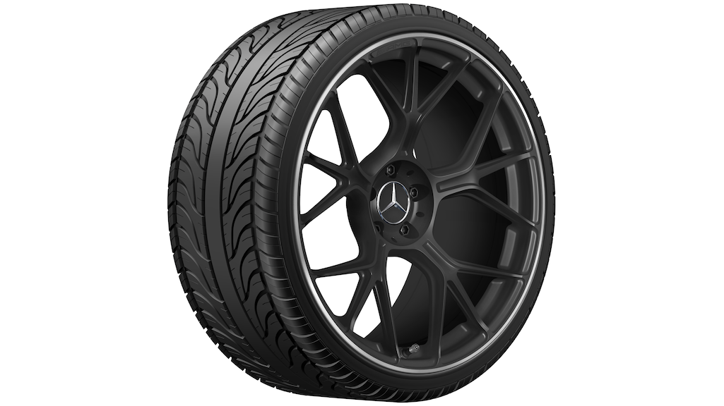 AMG forged wheel in cross-spoke design, 53.3 cm (21-inch), rim flange high-sheen, 305/30 R21/, matt black, A19240113007X71