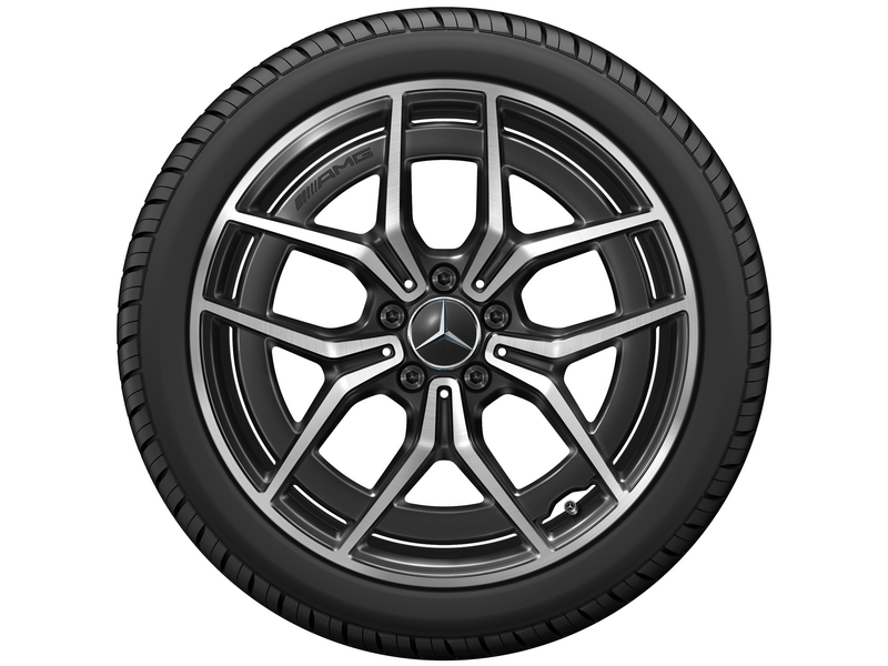 AMG 5-twin-spoke wheel, 48.3 cm (19-inch), high-sheen, E-Class, 275/35 R19/, black, A21340166007X23