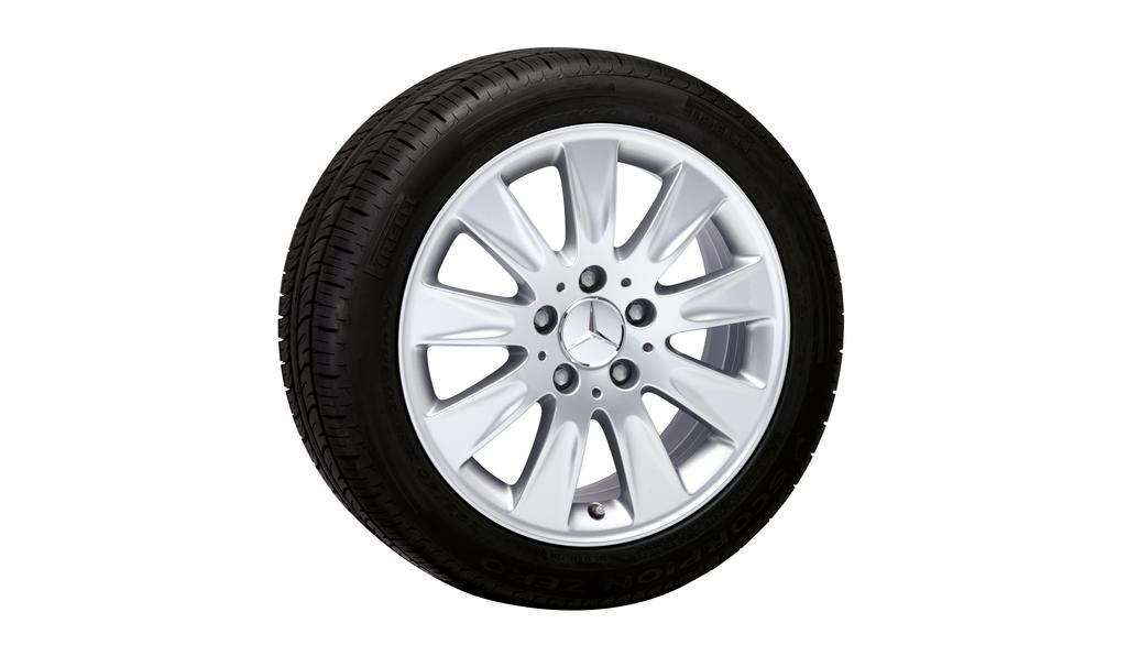 Cerchio a 9 razze, 43,2 cm (17 pollici), CLK, 245/40 R17/, argento titanio, B66474267 Cerchio a 9 razze, 43,2 cm (17 pollici), CLK, 245/40 R17/, argento titanio, B66474267