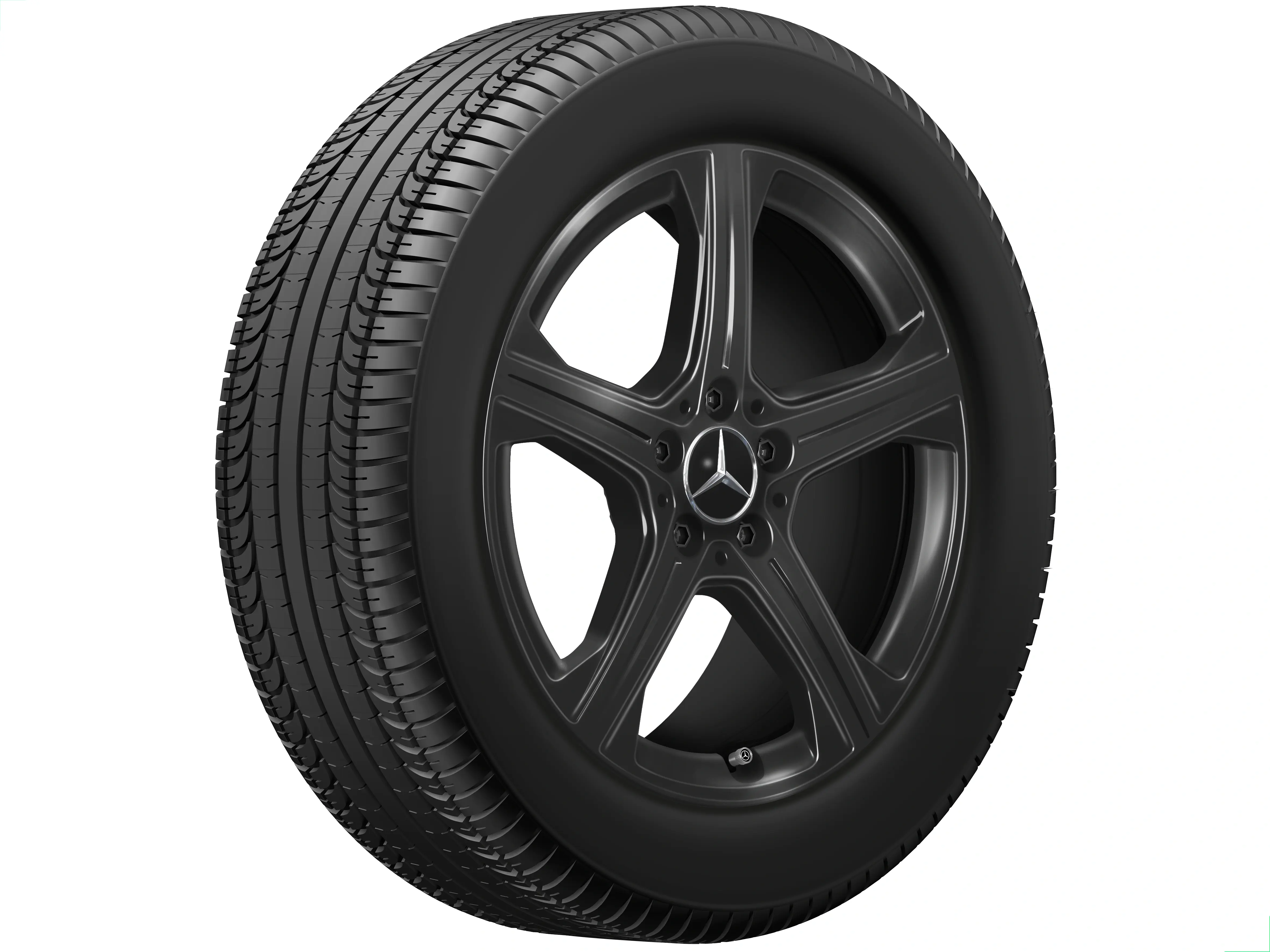 5-Speichen-Rad, Aero, 45,7 cm (18 Zoll), 7 J x 18 ET 46,6, schwarz, lackiert, A24440106007X43 5-Speichen-Rad, Aero, 45,7 cm (18 Zoll), 7 J x 18 ET 46,6, schwarz, lackiert, A24440106007X43