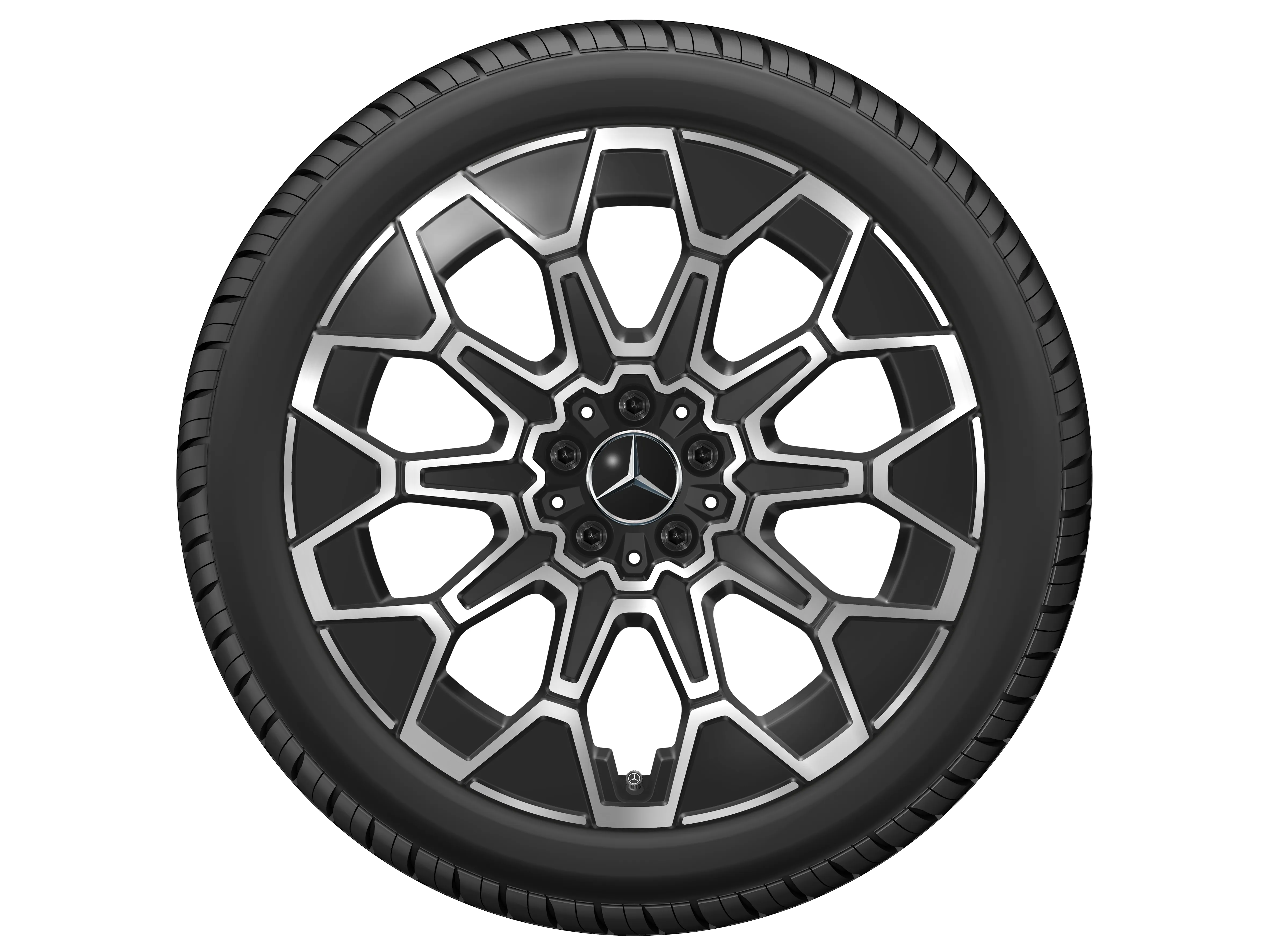 Vielspeichen-Rad, Aero, 50,8 cm (20 Zoll), 9 J x 20 ET 60,8, schwarz, glanzgedreht, A24440105007X23