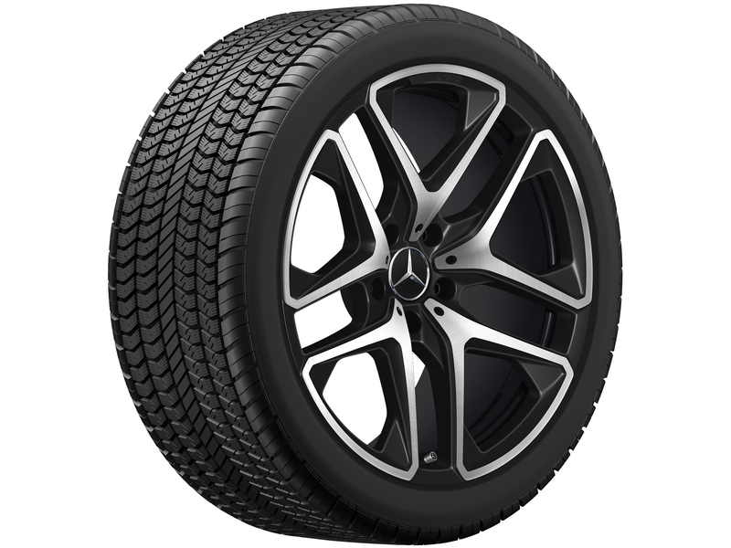 AMG 5-twin-spoke wheel, black matt, polished, Pirelli, Scorpion Winter MO1, 275/45 R21 110V XL, Winter, Q440301712730
