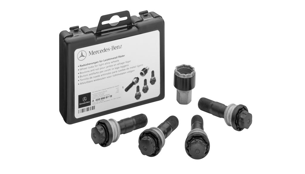 Radsicherungssatz, M15 x 1,25 x 44, GLS/ GLE, schwarz, A0009909719 Radsicherungssatz, M15 x 1,25 x 44, GLS/ GLE, schwarz, A0009909719