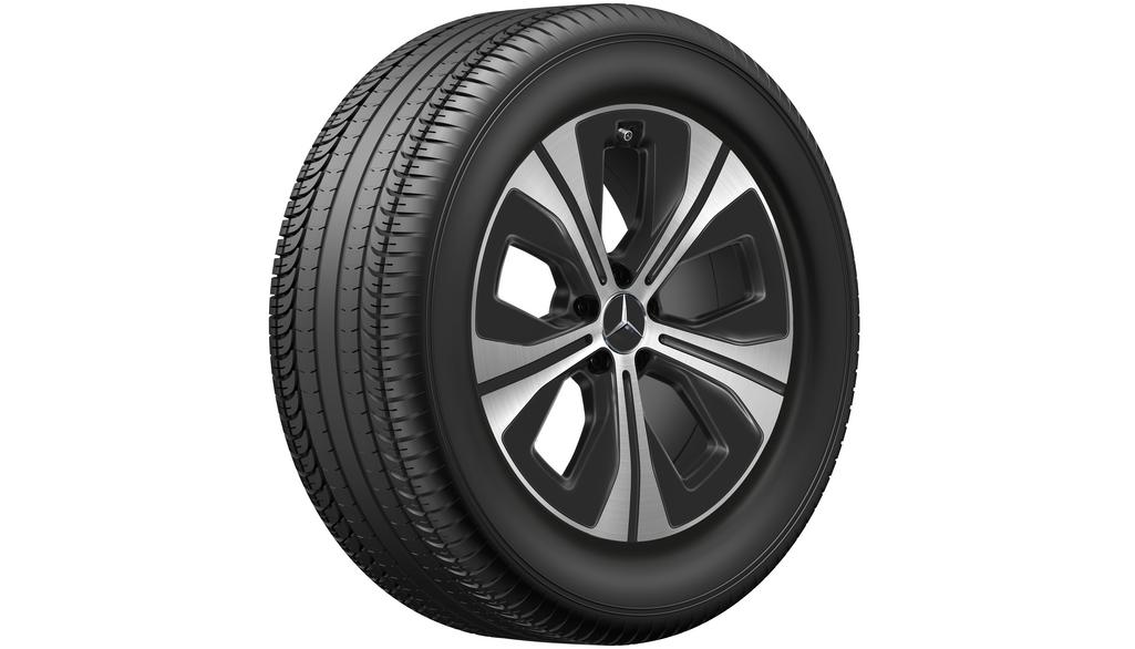 5-Speichen-Rad, Aero, 48,3 cm (19 Zoll), glanzgedreht, GLE, 275/55 R19/, schwarz, A16740163007X23