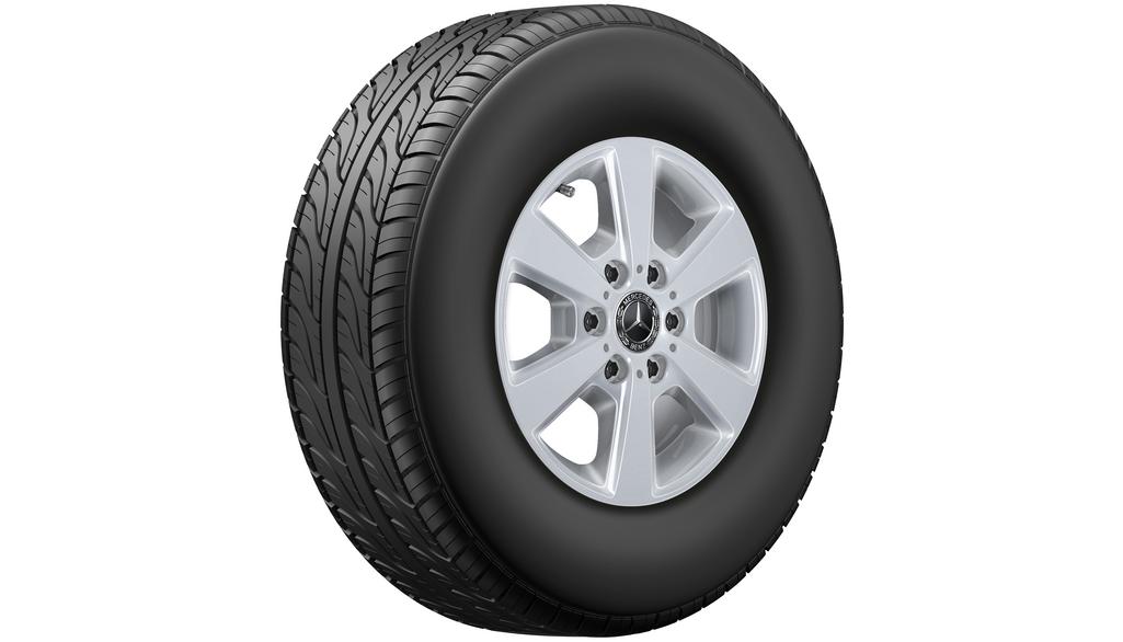 6-Speichen Rad Vanadiumsilber, Continental, ContiVanContact 200, 235/65 R16 121/119R C, Sommer, Q440291110180