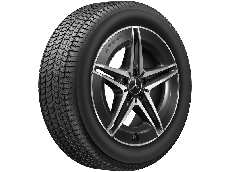 AMG 5-twin-spoke wheel, gloss black, Goodyear, Eagle F1 Asymmetric 5 MO, 225/45 R18 95Y XL, summer, Q440241410150