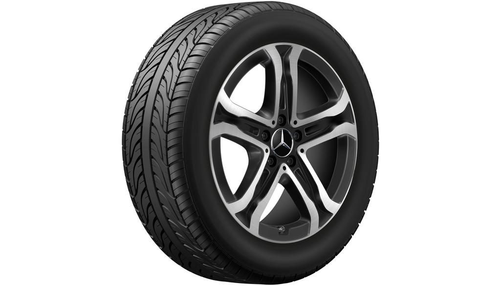 Cerchio a 5 razze, 45,7 cm (18 pollici), lucido, ottimizzato per l'aerodinamica, EQB/ EQA, 235/55 R18/, nero, A24340116007X23 Cerchio a 5 razze, 45,7 cm (18 pollici), lucido, ottimizzato per l'aerodinamica, EQB/ EQA, 235/55 R18/, nero, A24340116007X23
