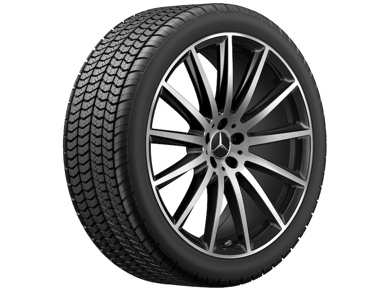 Mercedes-Benz Original Winter-Komplettrad AMG Vielspeichen schwarz glanzgedreht , Pirelli, P Zero Winter 2 MO, 285/45 R22 114 V XL, Winter, Q440141717300