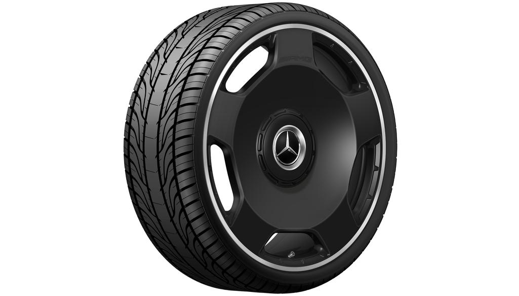 Cerchio forgiato AMG con design a 5 fori, 58,4 cm (23 pollici), flangia del cerchio ad alta lucentezza, GLS, 285/40 R23/, nero opaco, A16740187007X71 Cerchio forgiato AMG con design a 5 fori, 58,4 cm (23 pollici), flangia del cerchio ad alta lucentezza, GLS, 285/40 R23/, nero opaco, A16740187007X71