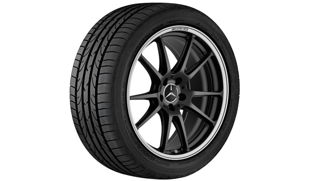 Cerchio forgiato AMG a 5 doppie razze, 48,3 cm (19 pollici), bordino alto, Classe C, 255/35 R19/, nero opaco, A20540174007X71