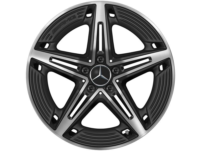 AMG 5-Speichen-Rad, 48,3 cm (19 Zoll), glanzgedreht, CLA/ A-Klasse, 245/35 R19/, schwarz matt, A17740145007X36