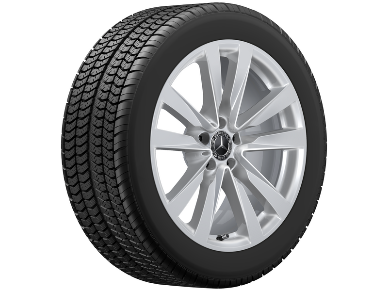 5-twin-spoke wheel, 48.3 cm (19-inch), S-Class, 255/45 R19/, vanadium silver, A22340131007X45