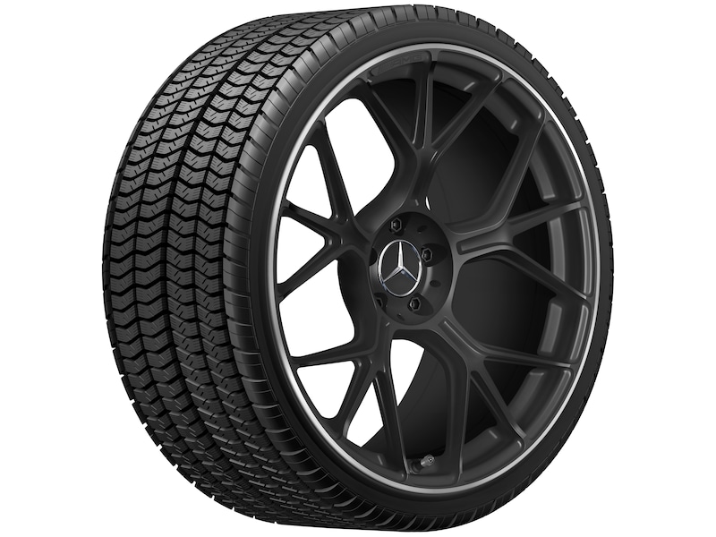 AMG forged wheel in cross-spoke design, 53.3 cm (21-inch), rim flange high-sheen, 305/30 R21/, matt black, A19240113007X71