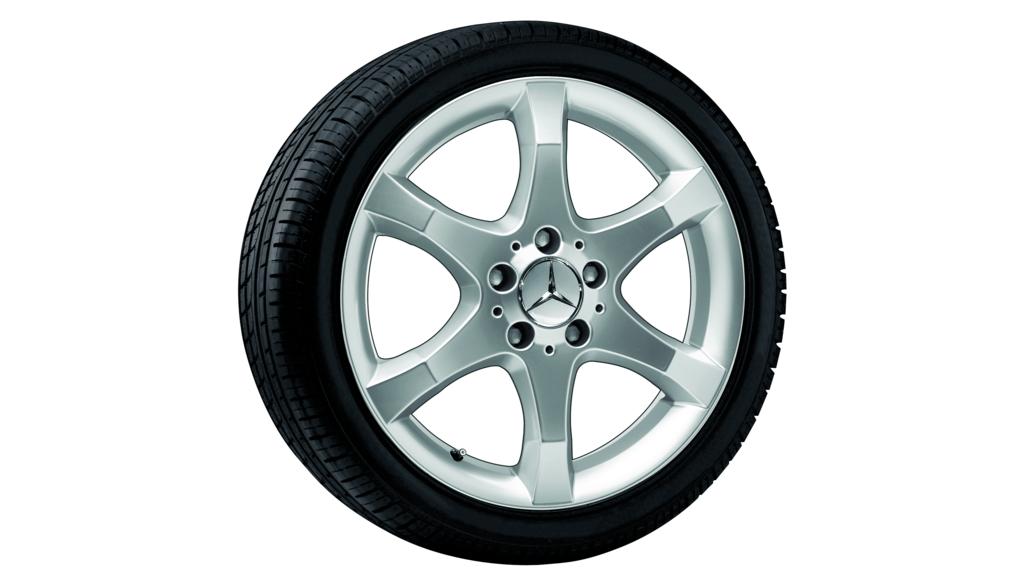 Cerchio a 6 razze, 43,2 cm (17 pollici), CLC/Classe C, 245/40 R17/, argento titanio, B66474415 Cerchio a 6 razze, 43,2 cm (17 pollici), CLC/Classe C, 245/40 R17/, argento titanio, B66474415