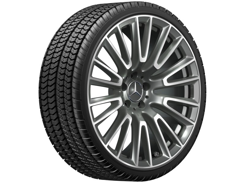 AMG light-alloy wheel, 10-twin-spoke design, 50.8 cm (20-inch), high-sheen, E-Class, 265/40 R20/, gray Himalaya, A21440115007X21