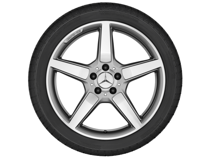 AMG 5-spoke wheel, 48.3 cm (19-inch), high-sheen, CLS, 285/30 R19/, silver-colored, B66031487