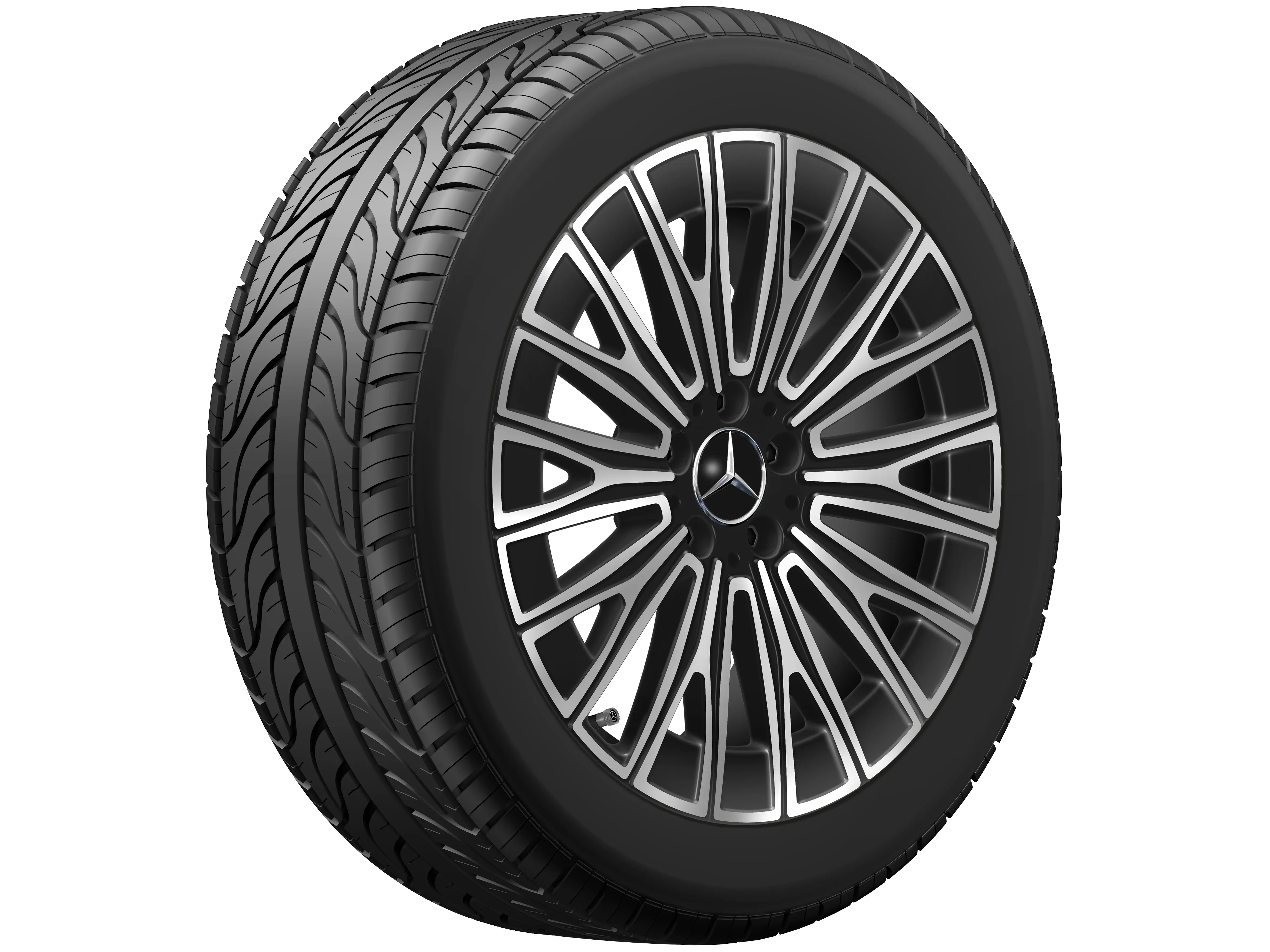 Y-Speichen-Rad, Aero, 48,3 cm (19 Zoll), 9 J x 19 ET 58,6, schwarz, glanzgedreht, A52040144007X23 Y-Speichen-Rad, Aero, 48,3 cm (19 Zoll), 9 J x 19 ET 58,6, schwarz, glanzgedreht, A52040144007X23