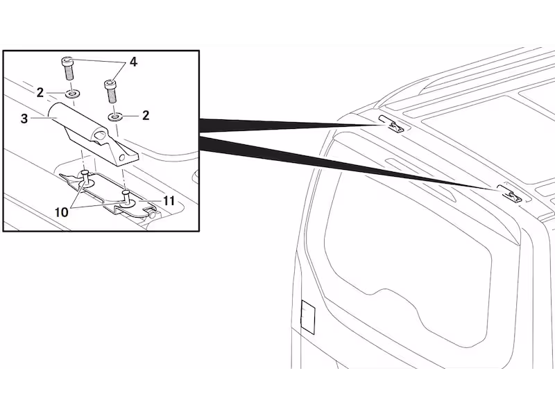 Bevestigingsset, voertuigscharnier, V-Klasse/EQV/Vito/eVito, A4478911900 Bevestigingsset, voertuigscharnier, V-Klasse/EQV/Vito/eVito, A4478911900