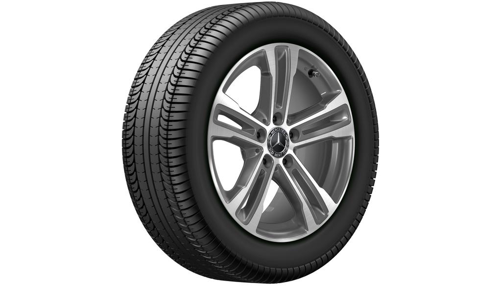 5-Doppelspeichen-Rad, 43,2 cm (17 Zoll), glanzgedreht, E-Klasse, 225/55 R17/, tremolit-metallic, A21340155007X44 5-Doppelspeichen-Rad, 43,2 cm (17 Zoll), glanzgedreht, E-Klasse, 225/55 R17/, tremolit-metallic, A21340155007X44