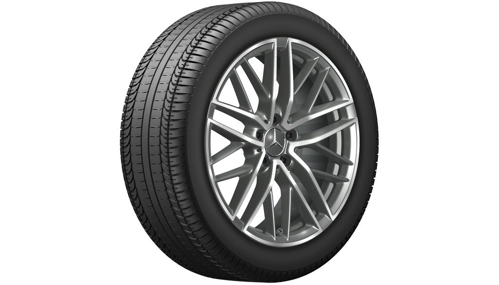 AMG 5-Doppelspeichen-Rad, 48,3 cm (19 Zoll), glanzgedreht, C-Klasse, 265/35 R19/, titangrau, A20640124007X21