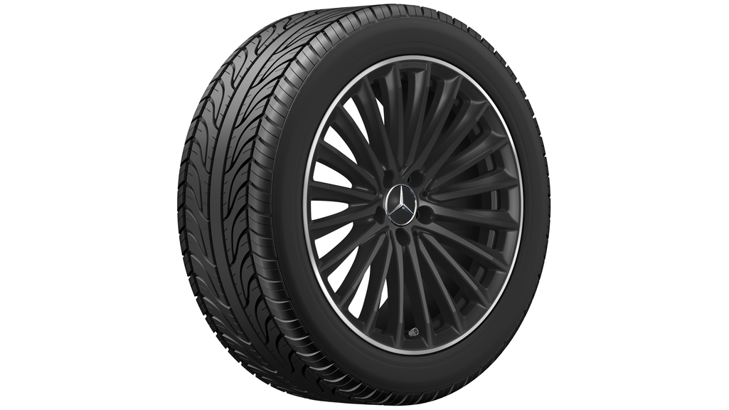 AMG Vielspeichen-Rad Mattschwarz Felgenhorn Glanzgedreht AMG Vielspeichen-Rad Mattschwarz Felgenhorn Glanzgedreht