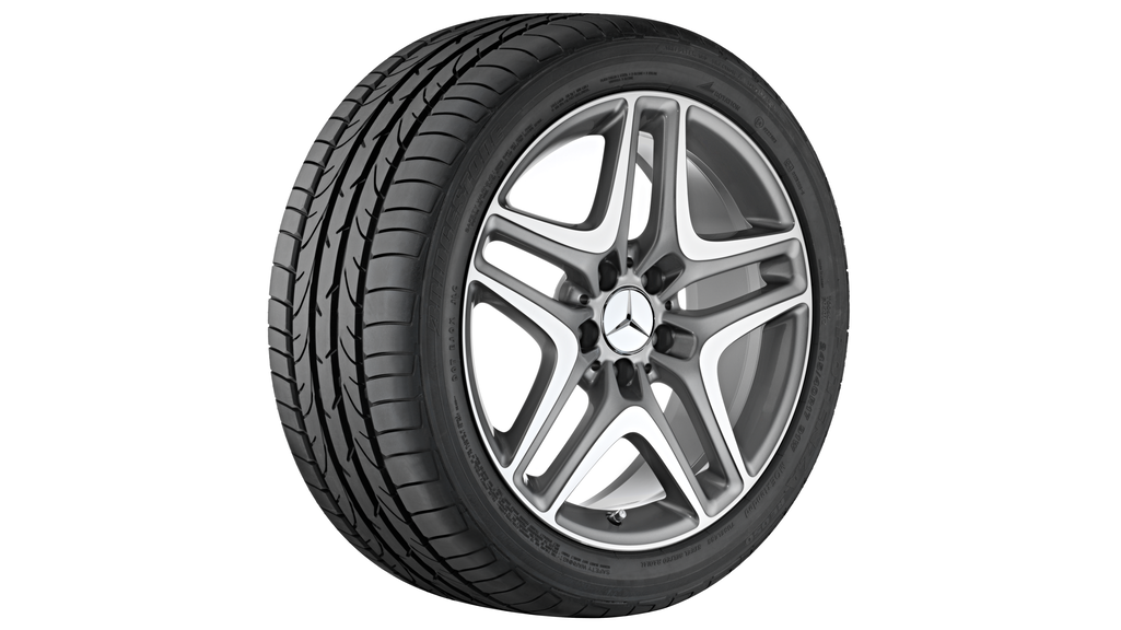 5-Doppelspeichen-Rad Palladiumsilber Glanzgedreht