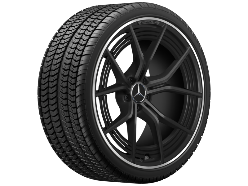 AMG Schmiederad im Kreuzspeichen-Design, 53,3 cm (21 Zoll), Felgenhorn glanzgedreht, AMG GT, 295/30 R21/, schwarz matt, A1924000400