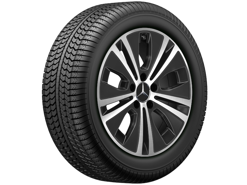 5-Doppelspeichen-Rad Schwarz Glanzgedreht, Dunlop, SP Winter Sport 4D MOE, 225/55 R17 97H, Winter, Q440541210830G12021