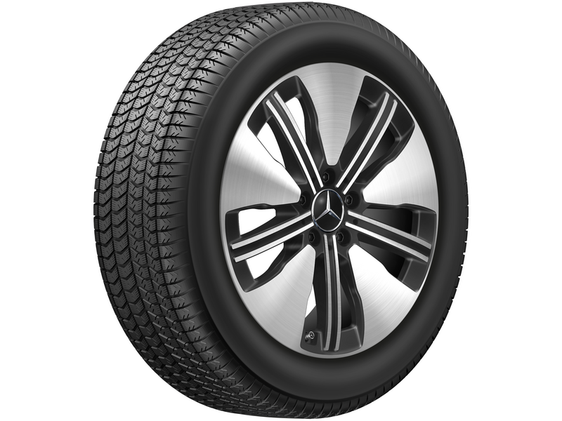 5-Doppelspeichen-Rad, mit Zusatzspeichen, 45,7 cm (18 Zoll), glanzgedreht, Aero, EQB/ EQA, 235/55 R18/, schwarz, A24340113007X23