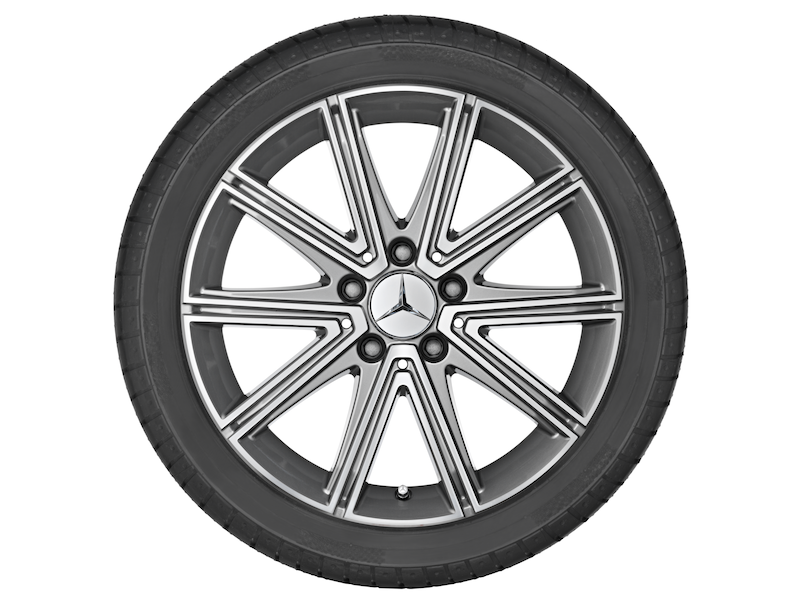 10-Speichen-Rad, 43,2 cm (17 Zoll), glanzgedreht, SLK-SLC, 225/45 R17/, palladiumsilber, A17240114027X19