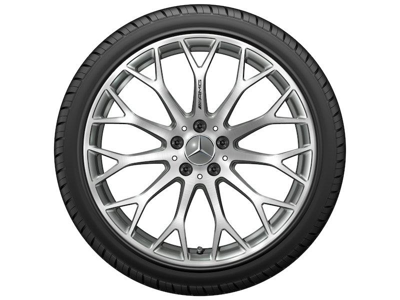 Mercedes-Benz Genuine complete winter AMG forged wheel in cross-spoke design, titanium gray, high-sheen, Pirelli, P Zero Winter MO1, 265/35 R20 102 V XL, HL, Winter, Q440141716170