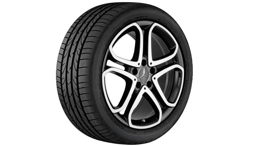 5-Doppelspeichen-Rad, 45,7 cm (18 Zoll), glanzgedreht, CLS, 255/40 R18/, schwarz, A21840123027X23