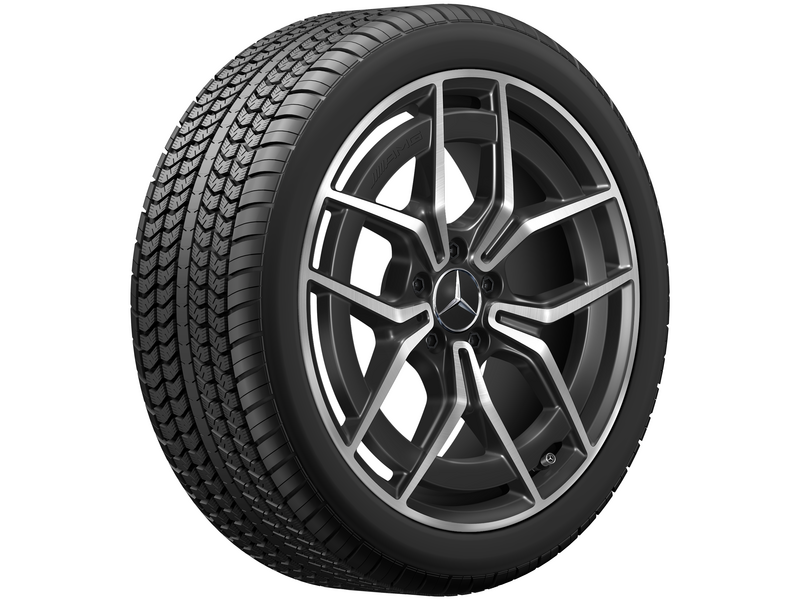 AMG 5-twin-spoke wheel, 48.3 cm (19-inch), high-sheen, E-Class, 275/35 R19/, black, A21340166007X23