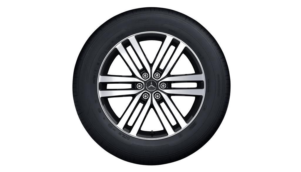 Cerchio a 6 doppie razze, 48,3 cm (19 pollici), lucido, Classe X, 255/55 R19/, nero, A4704015700 Cerchio a 6 doppie razze, 48,3 cm (19 pollici), lucido, Classe X, 255/55 R19/, nero, A4704015700