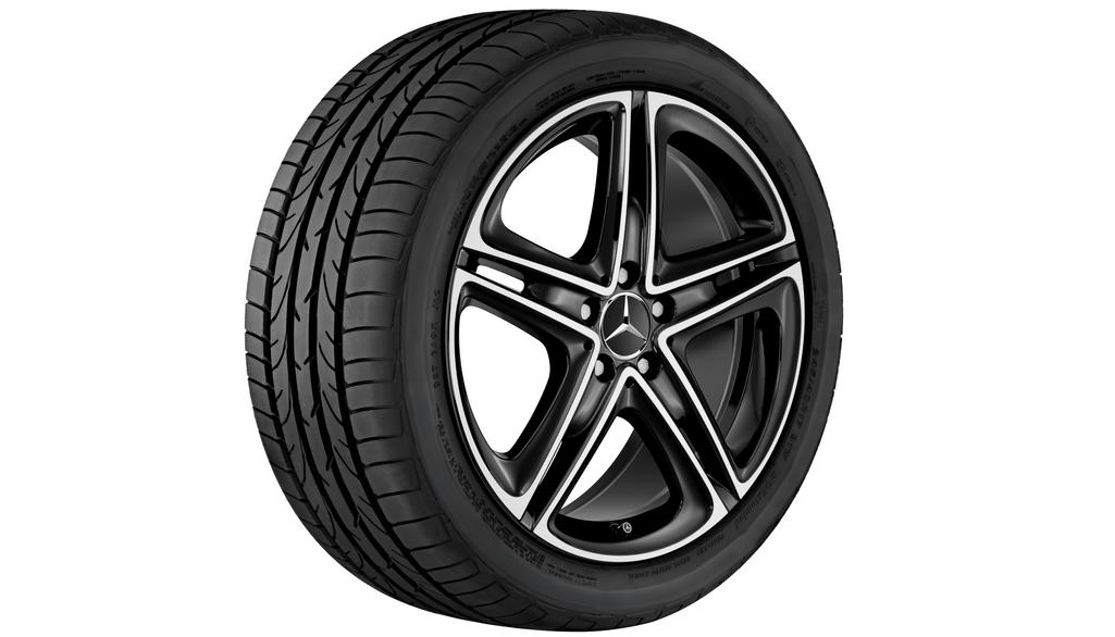 5-Doppelspeichen-Rad, 48,3 cm (19 Zoll), glanzgedreht, E-Klasse, 245/40 R19/, schwarz, A23840103007X23