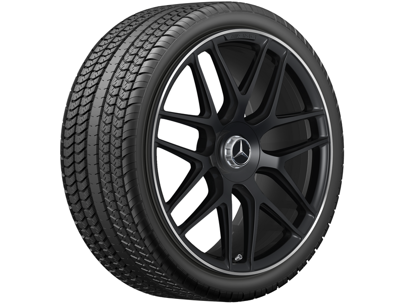 AMG Schmiederad Im Kreuzspeichen-Design Schwarz Matt Felgenhorn Glanzgedreht, Pirelli, Scorpion Winter MO1, 285/40 R22 110V XL, Winter, Q440301712460