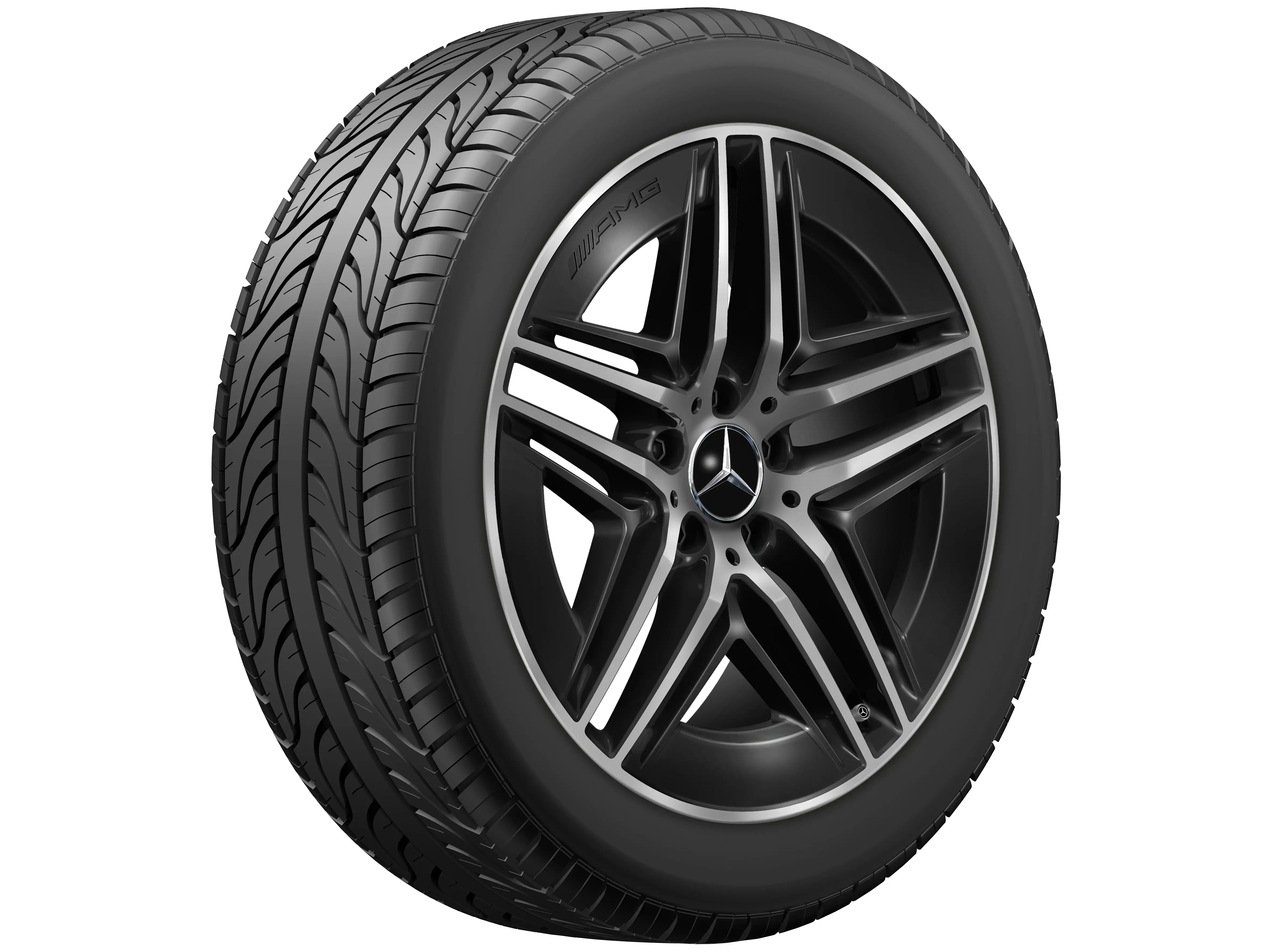 AMG lichtmetalen velg, 5-dubbelspaaks, 48,3 cm (19 inch), gelakt, V-Klasse/EQV, 245/45 R19/, zwart, A44740180007X23