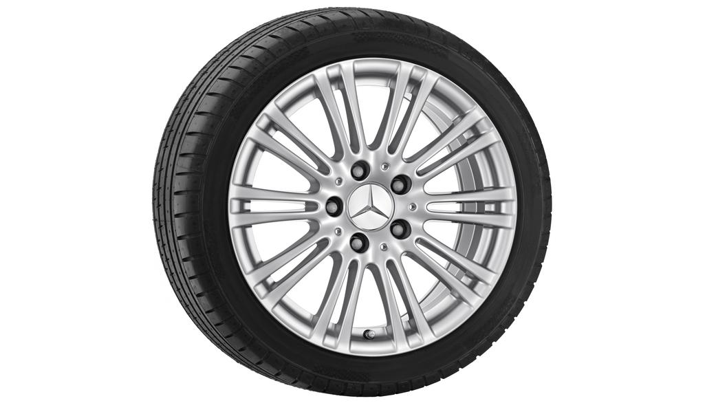 10-Doppelspeichen-Rad, 40,6 cm (16 Zoll), E-Klasse, 225/55 R16/, titansilber, A21240107029765