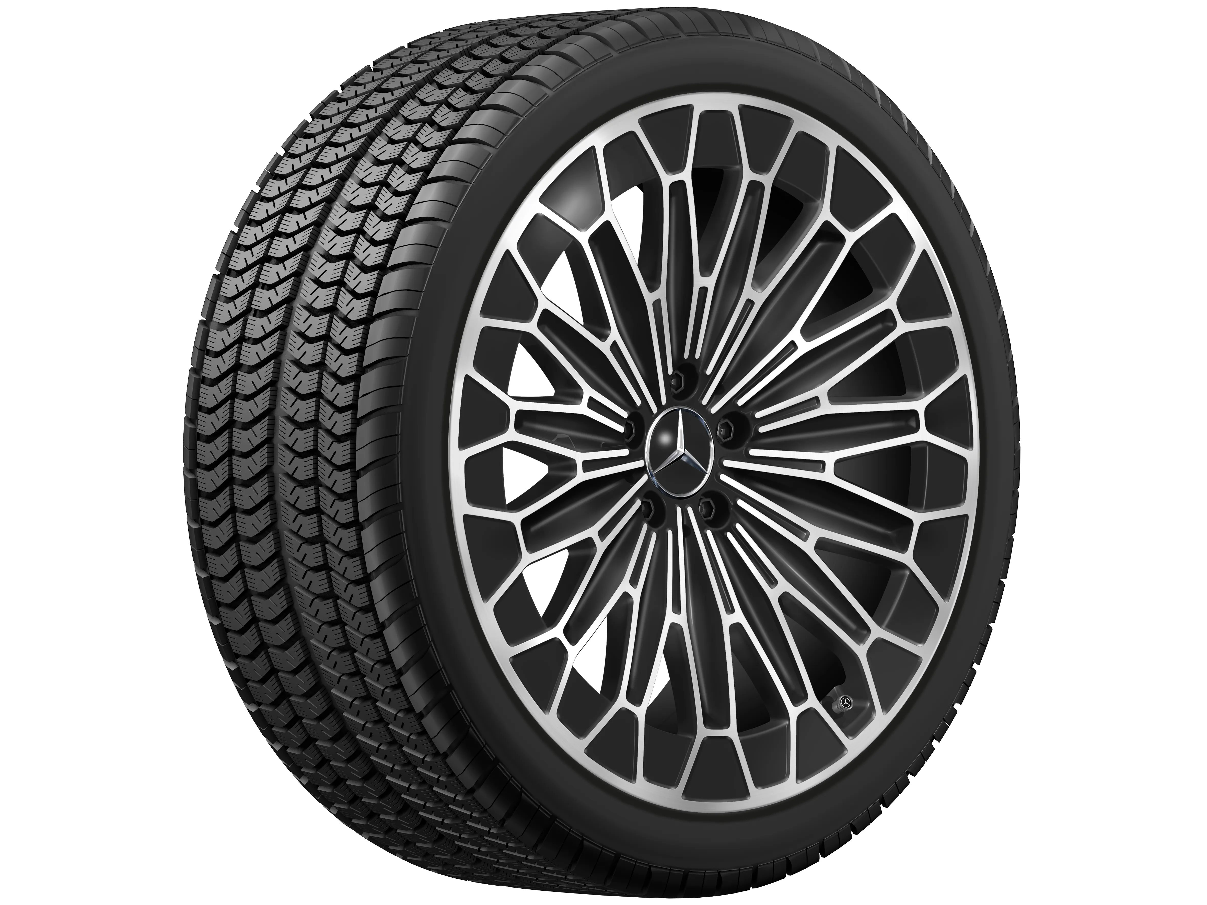Vielspeichen-Rad, Aero, 53,3 cm (21 Zoll), 9,5 J x 21 ET 41,5, schwarz, glanzgedreht, A29740134007X23