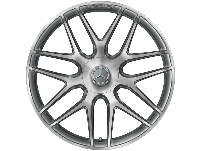 AMG Schmiederad im Kreuzspeichen-Design, 55,9 cm (22 Zoll), GLE, 325/35 R22/, titangrau, A16740157017X21