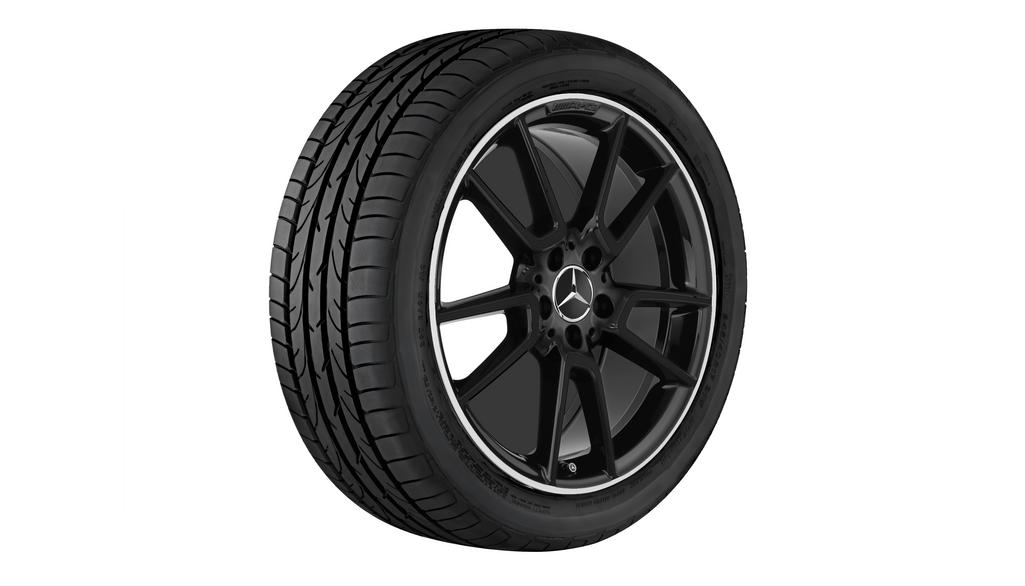 Cerchio AMG a 5 doppie razze, 48,3 cm (19 pollici), bordino alto, Classe C, 255/35 R19/, nero, A20540123007X72 Cerchio AMG a 5 doppie razze, 48,3 cm (19 pollici), bordino alto, Classe C, 255/35 R19/, nero, A20540123007X72