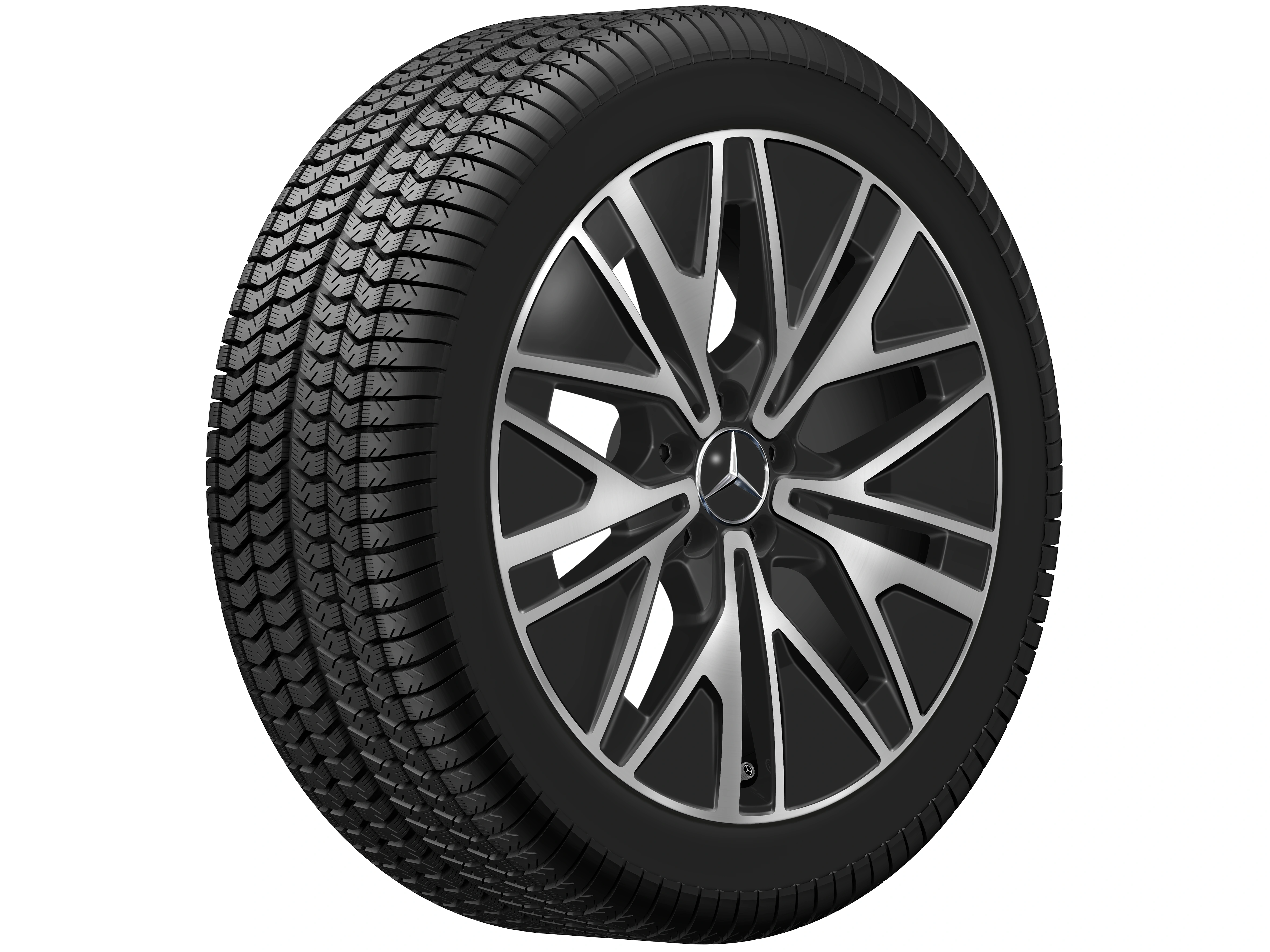 Vielspeichen-Rad, Aero, 48,3 cm (19 Zoll), 9 J x 19 ET 58,6, schwarz, glanzgedreht, A52040112007X23