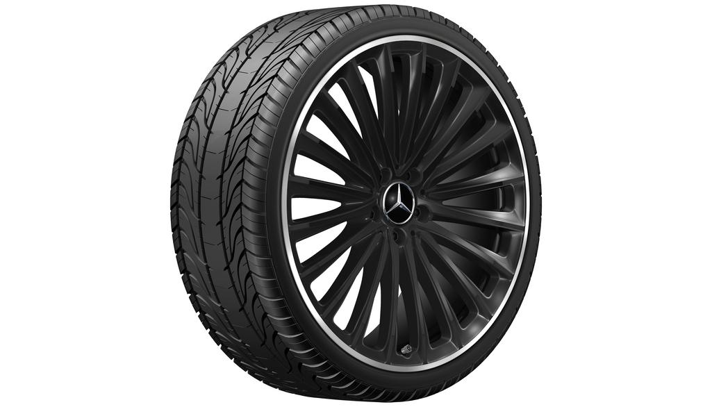 AMG Vielspeichen-Rad, 53,3 cm (21 Zoll), Felgenhorn glanzgedreht, EQE, 285/30 R21/, schwarz, A29540126007X72