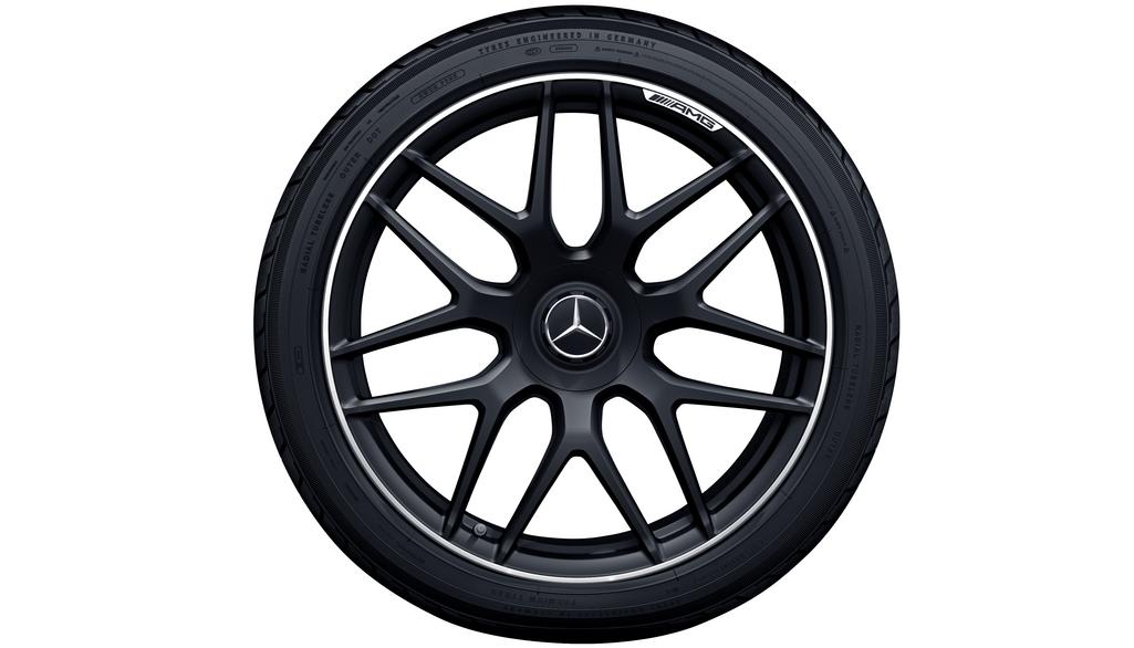 AMG Schmiederad im Kreuzspeichen-Design, 53,3 cm (21 Zoll), Felgenhorn glanzgedreht, GLC, 265/40 R21/, schwarz matt, A25340140007X71
