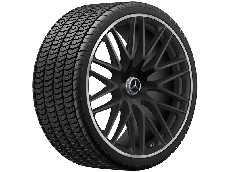 AMG Schmiederad im Vielspeichen-Design, 58,4 cm (23 Zoll), Felgenhorn glanzgedreht, GLS, 325/35 R23/, schwarz matt, A16740186007X71