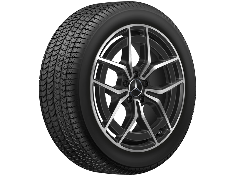 AMG 5-dubbelspaaks velg, 48,3 cm (19 inch), hoogglans, EQB/ EQA, 235/55 R19/, zwart, A24340105007X23