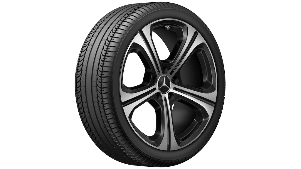 Mercedes-Benz Original Sommer-Komplettrad 5-Doppelspeichen schwarz glanzgedreht , Goodyear, Eagle F1 Asymmetric 5 MO, 255/35 R19 96 Y XL, Sommer, Q440241410400