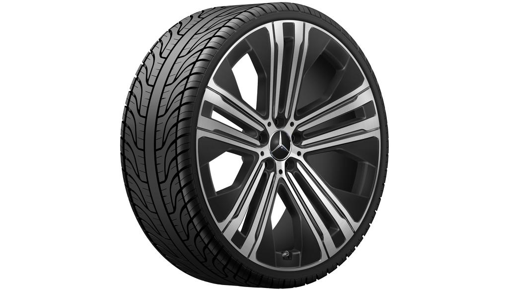 5-dubbelspaaks velg, Aero, 55,9 cm (22 inch), EQS, 265/35 R22/, zwart, A29740112007X23