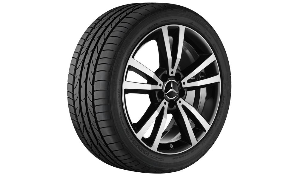 5-twin-spoke wheel, 45.7 cm (18-inch), high-sheen, E-Class, 255/35 R18/, black, A20740112027X23